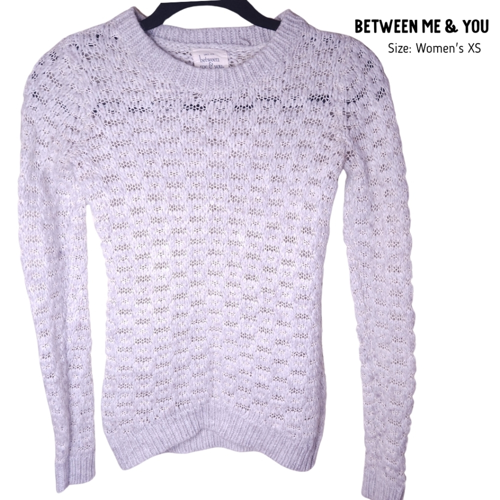 Anthropologie Between Me&You Women's XS Open Knit Wool Blend Sweater